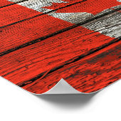 粗い木目の効果を持つカナダ国旗 ポスター (角)