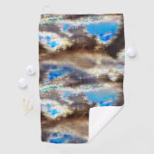 粗い木質の青と茶色のステンドテクスチャ ゴルフタオル (インサイチュ)