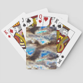 粗い木質の青と茶色のステンドテクスチャ トランプ