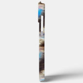 粗い木質の青と茶色のステンドテクスチャ Case-Mate iPhoneケース (裏面 / 左)