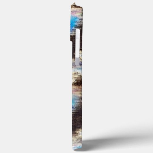 粗い木質の青と茶色のステンドテクスチャ Case-Mate iPhoneケース (裏面 / 左)