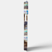 粗い木質の青と茶色のステンドテクスチャ Case-Mate iPhoneケース (裏面 / 右)