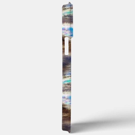 粗い木質の青と茶色のステンドテクスチャ Case-Mate iPhoneケース (裏面 / 右)