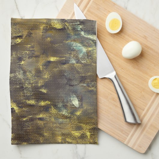 粗い汚れと汚れと'雨'のテクスチャーのミックス キッチンタオル (四つ折り)