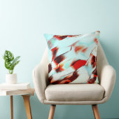 粗い淡いシアンと強い赤 クッション (椅子)