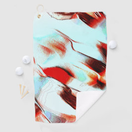 粗い淡いシアンと強い赤 ゴルフタオル