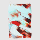 粗い淡いシアンと強い赤 ゴルフタオル (正面)