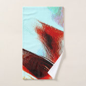 粗い淡いシアンと強い赤 バスタオルセット (ハンドタオル)