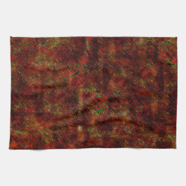 粗い灰色の上に強い赤い肌 キッチンタオル