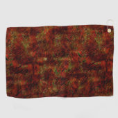 粗い灰色の上に強い赤い肌 ゴルフタオル (横)