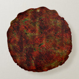 粗い灰色の上に強い赤い肌 ラウンドクッション