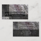 粗い灰色の大理石ロック大理石構造モノグラムb 名刺 (正面/裏面)