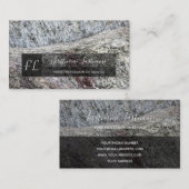 粗い灰色の大理石ロック大理石構造モノグラムb 名刺 (正面/裏面)