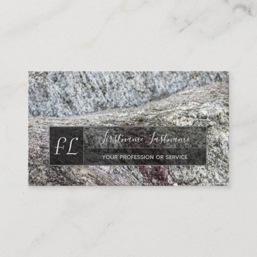 粗い灰色の大理石ロック大理石構造モノグラムb 名刺 (正面)