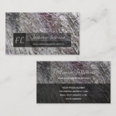 粗い灰色の大理石大理石構造モノグラム 名刺 (正面/裏面)