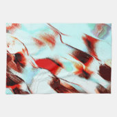 粗い白っぽいシアンと茶色がかった赤 キッチンタオル (横)