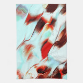 粗い白っぽいシアンと茶色がかった赤 キッチンタオル (縦)