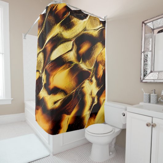粗い砂丘はオレンジ色の黄金を燃やした シャワーカーテン (インサイチュ)