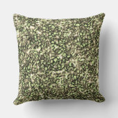 粗い緑がかったセピアと輝きのモザイク層 クッション (裏面)