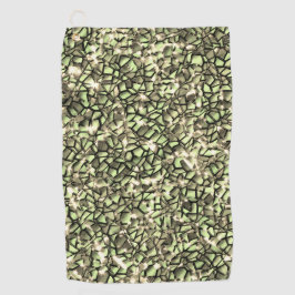 粗い緑がかったセピアと輝きのモザイク層 ゴルフタオル