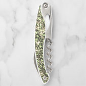 粗い緑がかったセピアと輝きのモザイク層 ソムリエナイフ (裏面)