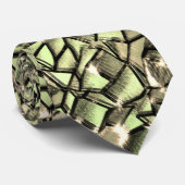粗い緑がかったセピアと輝きのモザイク層 ネクタイ (ロール)