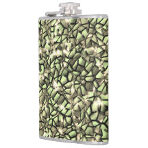 粗い緑がかったセピアと輝きのモザイク層