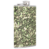 粗い緑がかったセピアと輝きのモザイク層 フラスク (右)