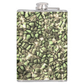 粗い緑がかったセピアと輝きのモザイク層 フラスク (裏面)