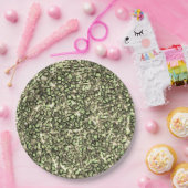 粗い緑がかったセピアと輝きのモザイク層 ペーパープレート (パーティー)