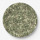粗い緑がかったセピアと輝きのモザイク層 ペーパープレート (正面)