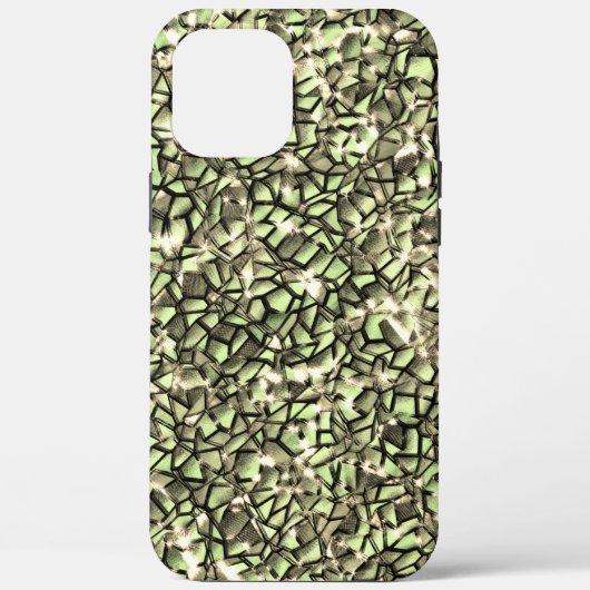 粗い緑がかったセピアと輝きのモザイク層 Case-Mate iPhoneケース (裏面)