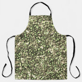 粗い緑がかったセピアのモザイク層とキラキラ エプロン (正面)