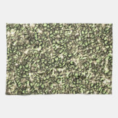 粗い緑がかったセピアのモザイク層とキラキラ キッチンタオル (横)