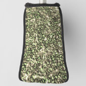 粗い緑がかったセピアのモザイク層とキラキラ ゴルフヘッドカバー (回転90)