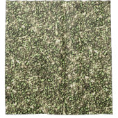 粗い緑がかったセピアのモザイク層とキラキラ シャワーカーテン (正面)