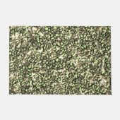 粗い緑がかったセピアのモザイク層とキラキラ ドアマット (正面)