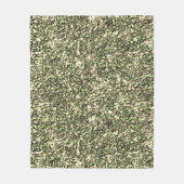 粗い緑がかったセピアのモザイク層とキラキラ フリースブランケット (正面)