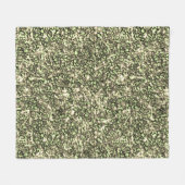 粗い緑がかったセピアのモザイク層とキラキラ フリースブランケット (正面(横))