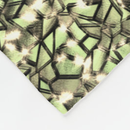 粗い緑がかったセピアのモザイク層とキラキラ フリースブランケット