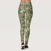 粗い緑がかったセピアのモザイク層とキラキラ レギンス (裏面)