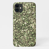 粗い緑がかったセピアのモザイク層とキラキラ Case-Mate iPhoneケース (裏面)