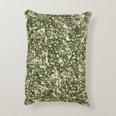 粗い緑がかったセピア色ときらめきのモザイク層  アクセントクッション (裏面(縦))