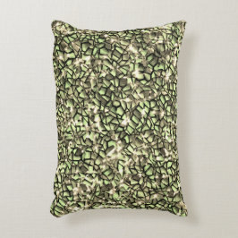 粗い緑がかったセピア色ときらめきのモザイク層  アクセントクッション