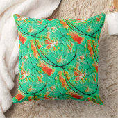 粗い緑色とオレンジカリブの色のテクスチャ クッション (ブランケット)