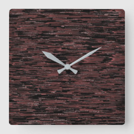 粗い背景を持つブルゴーニュのモザイクスタイル スクエア壁時計