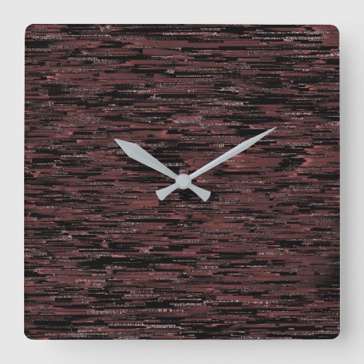 粗い背景を持つブルゴーニュのモザイクスタイル スクエア壁時計 (正面)