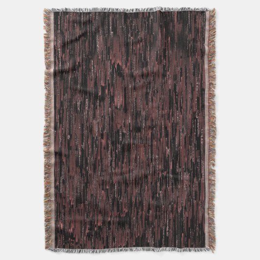 粗い背景を持つブルゴーニュのモザイクスタイル スローブランケット (正面縦)