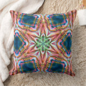 粗い質感のスター万華鏡のように千変万化するパターン、焼けたサーモン クッション (ブランケット)