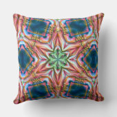 粗い質感のスター万華鏡のように千変万化するパターン、焼けたサーモン クッション (裏面)